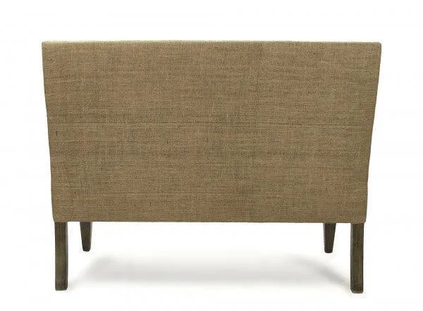 Jute Back Linen Contemporary Bench