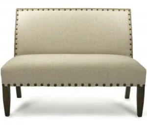 Jute Back Linen Contemporary Bench