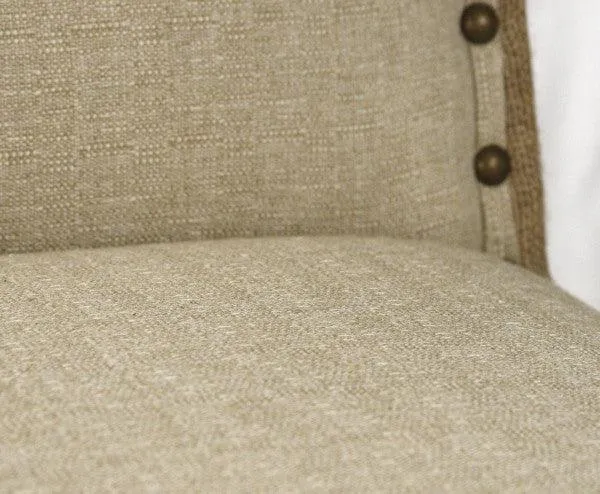 Jute Back Linen Contemporary Bench