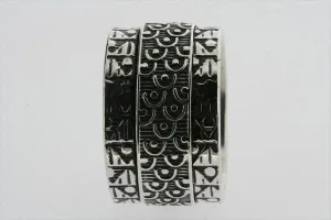 Kimono wide spinner ring - sterling silver