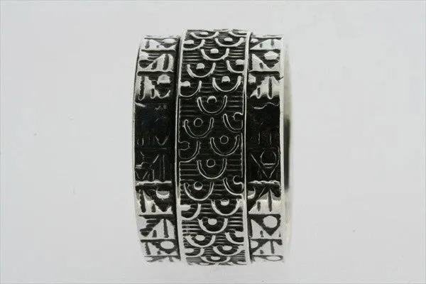Kimono wide spinner ring - sterling silver