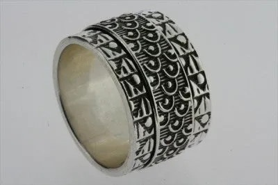Kimono wide spinner ring - sterling silver