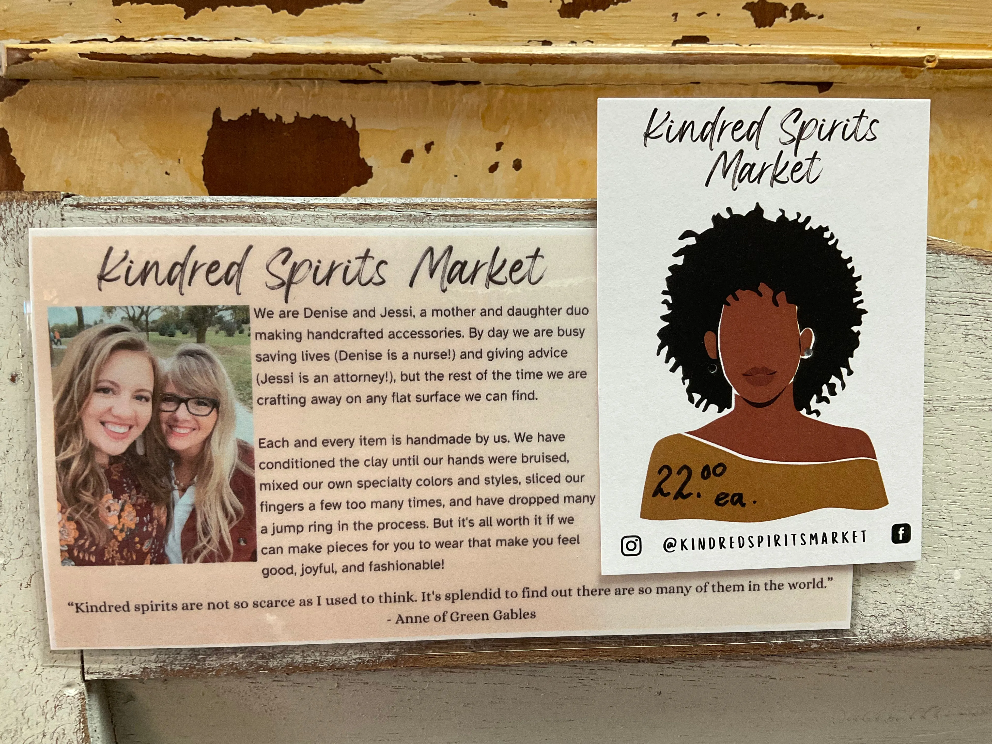 Kindred Spirits Market Earrings Style 31 - caramel & white stripe