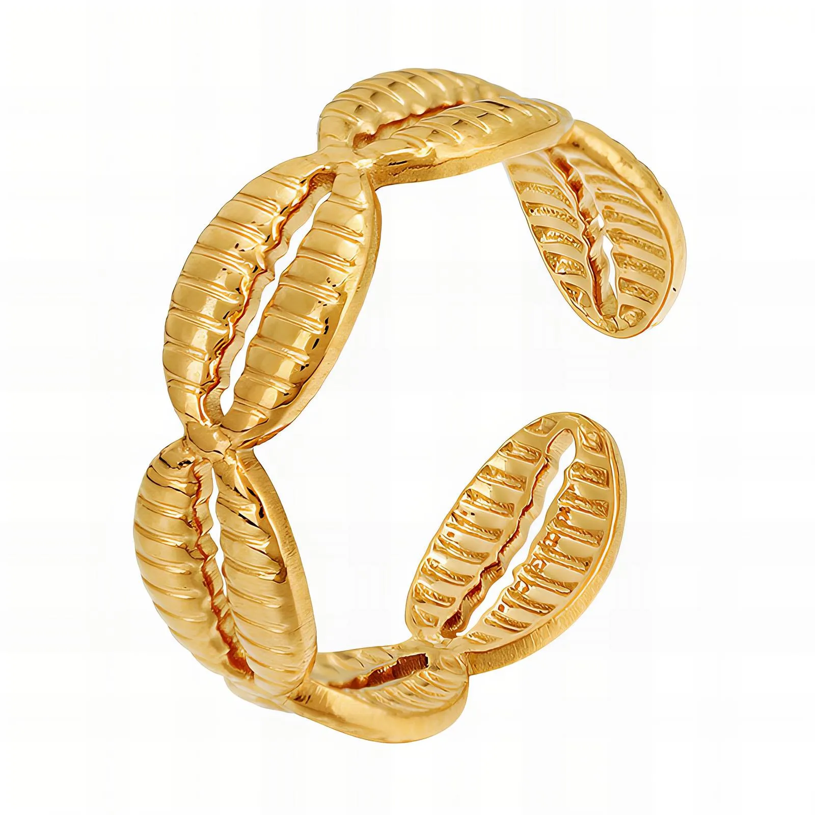 Kissing Lips Cuff Ring – 18K Gold-Plated, Adjustable & Tarnish-Resistant