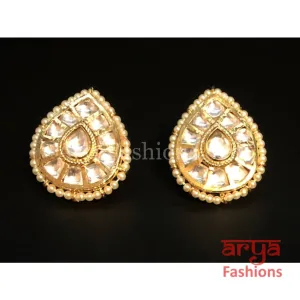 Kundan Pearl Studs