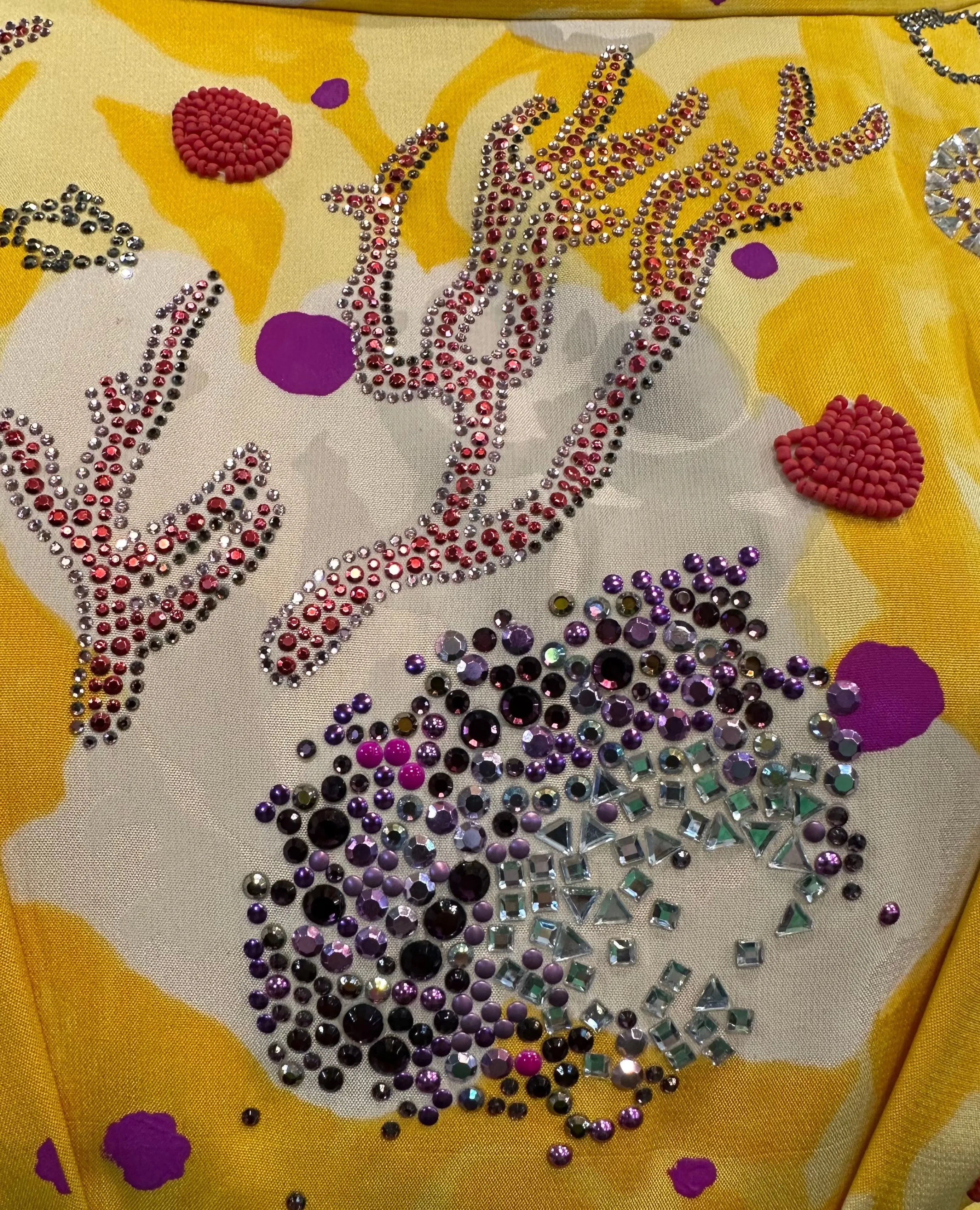 Libertine/Norman Norell Contemporary/1960s Yellow Floral Jacquard Super Embellished Gown