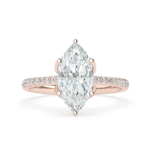 Marquise Solitaire Engagement Ring With Floral Prongs
