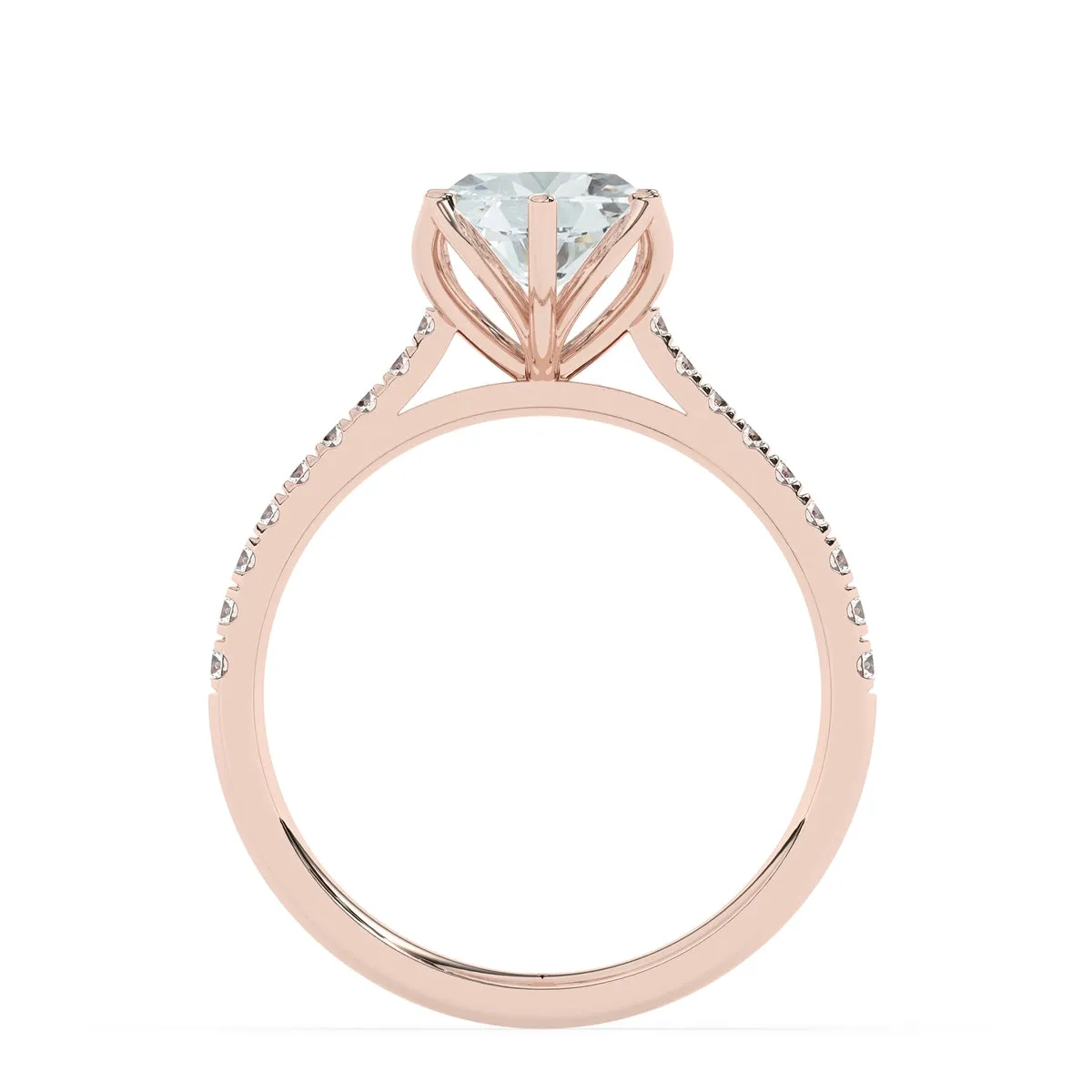 Marquise Solitaire Engagement Ring With Floral Prongs