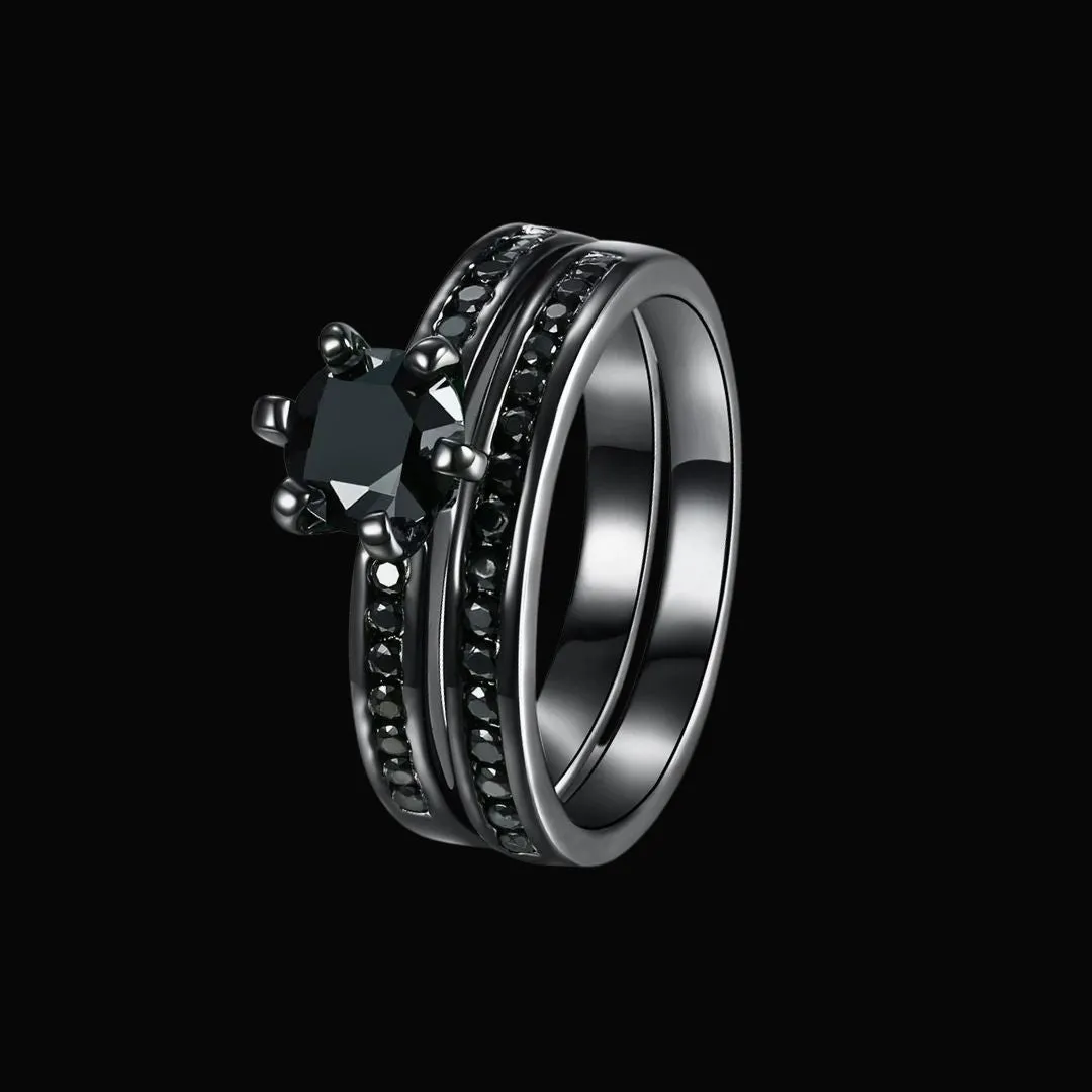 Midnight Crown Couples Ring