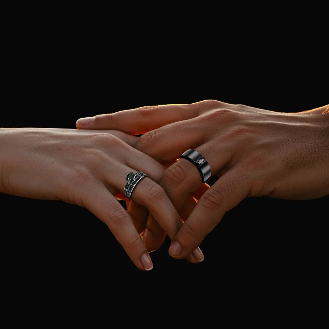 Midnight Crown Couples Ring