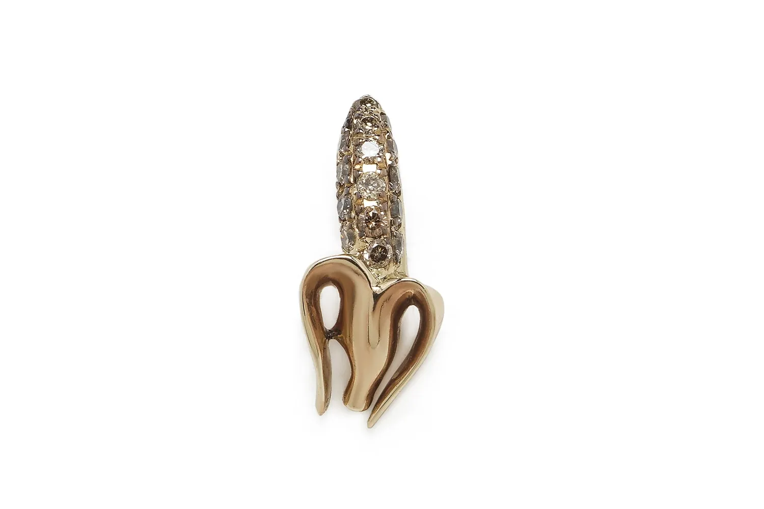Mini Banana Stud Earring Diamond Single
