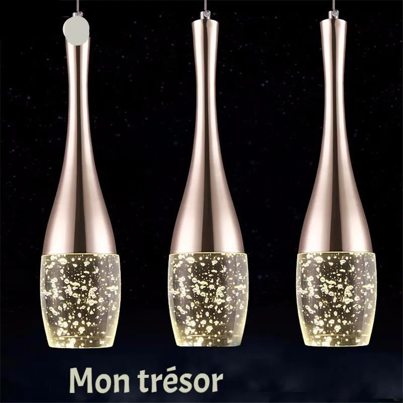 Modern Crystal Glass Bubble Pendant LED Light Hanglamp in Fashionable Minimalist Styling