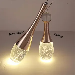 Modern Crystal Glass Bubble Pendant LED Light Hanglamp in Fashionable Minimalist Styling