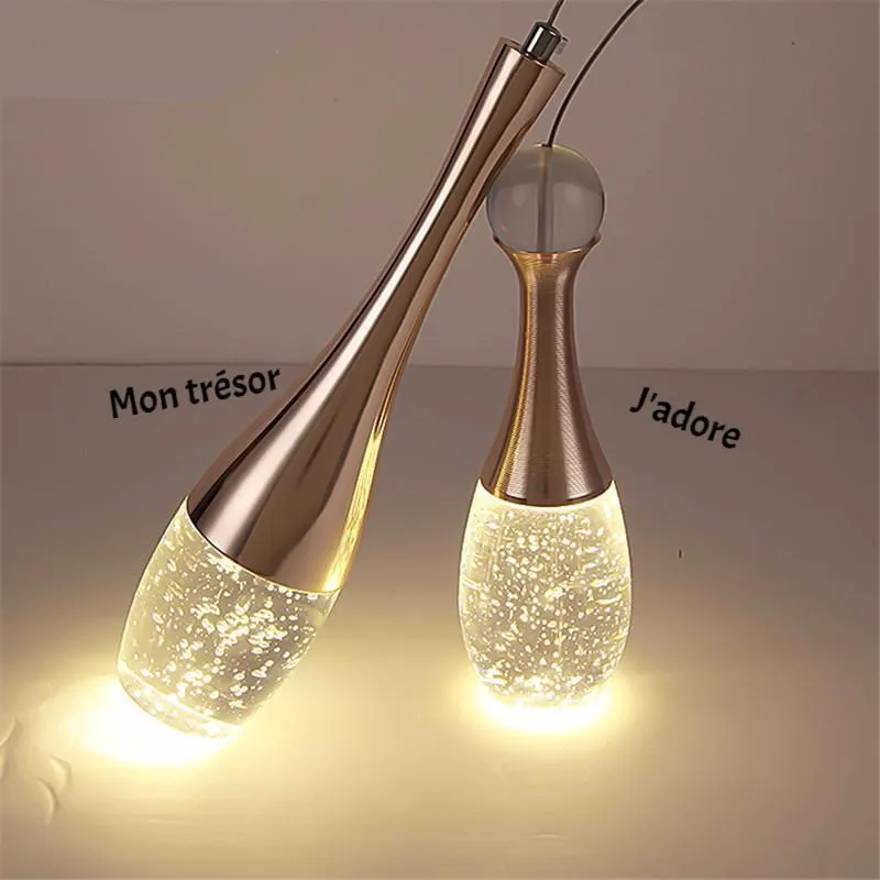 Modern Crystal Glass Bubble Pendant LED Light Hanglamp in Fashionable Minimalist Styling