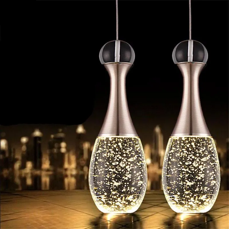 Modern Crystal Glass Bubble Pendant LED Light Hanglamp in Fashionable Minimalist Styling