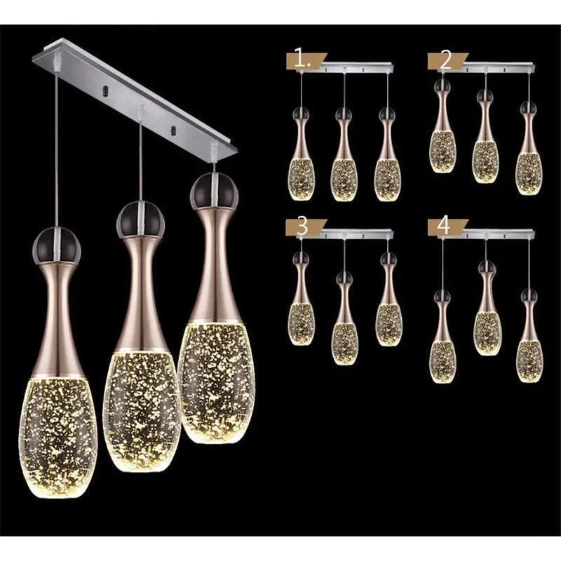 Modern Crystal Glass Bubble Pendant LED Light Hanglamp in Fashionable Minimalist Styling