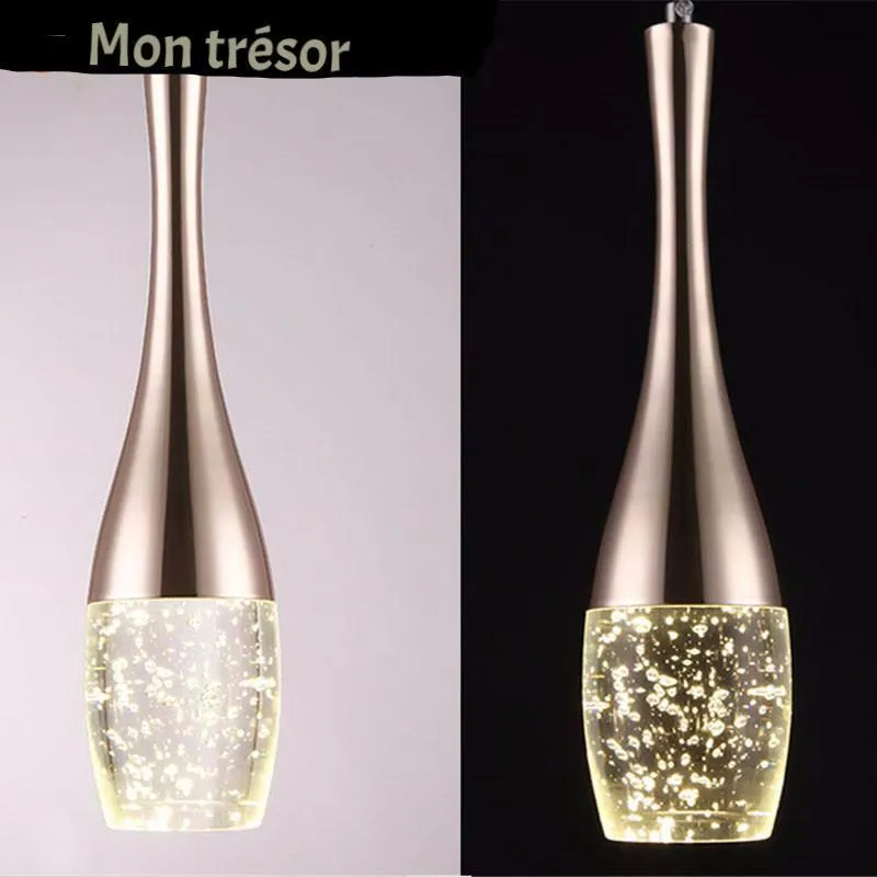 Modern Crystal Glass Bubble Pendant LED Light Hanglamp in Fashionable Minimalist Styling