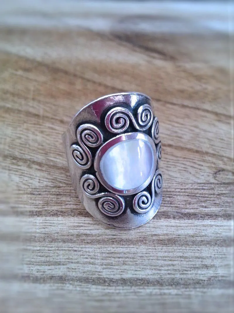 Mother of Pearl Ring - Sterling Silver