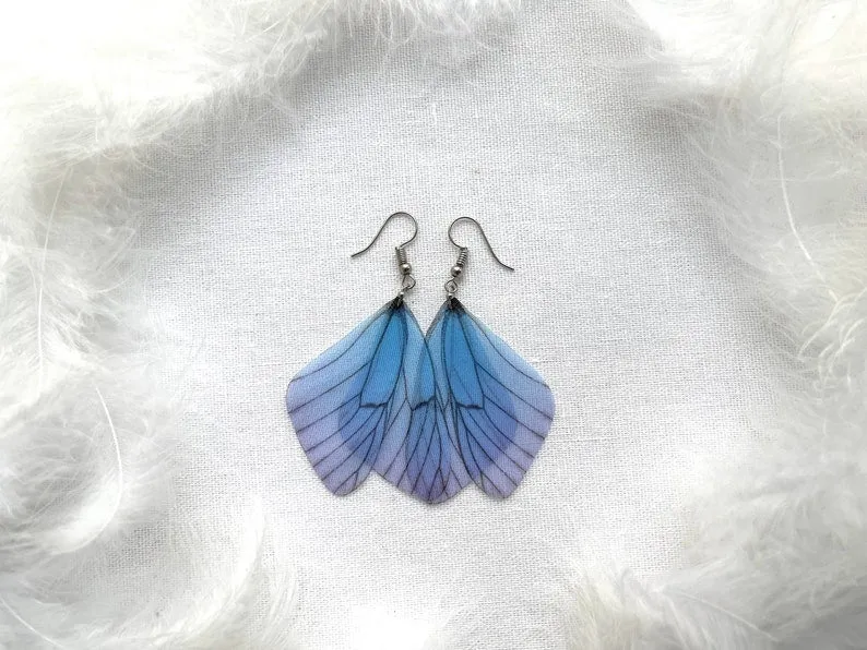 Multicolor Fairy Wings Earrings with Unique Gradient Effect