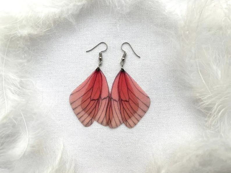 Multicolor Fairy Wings Earrings with Unique Gradient Effect