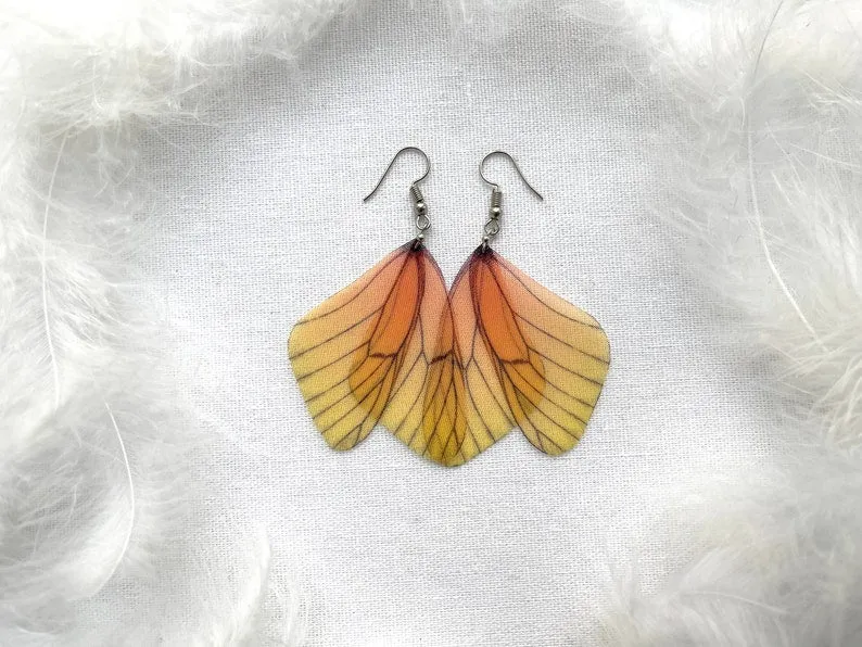 Multicolor Fairy Wings Earrings with Unique Gradient Effect