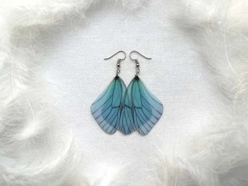 Multicolor Fairy Wings Earrings with Unique Gradient Effect