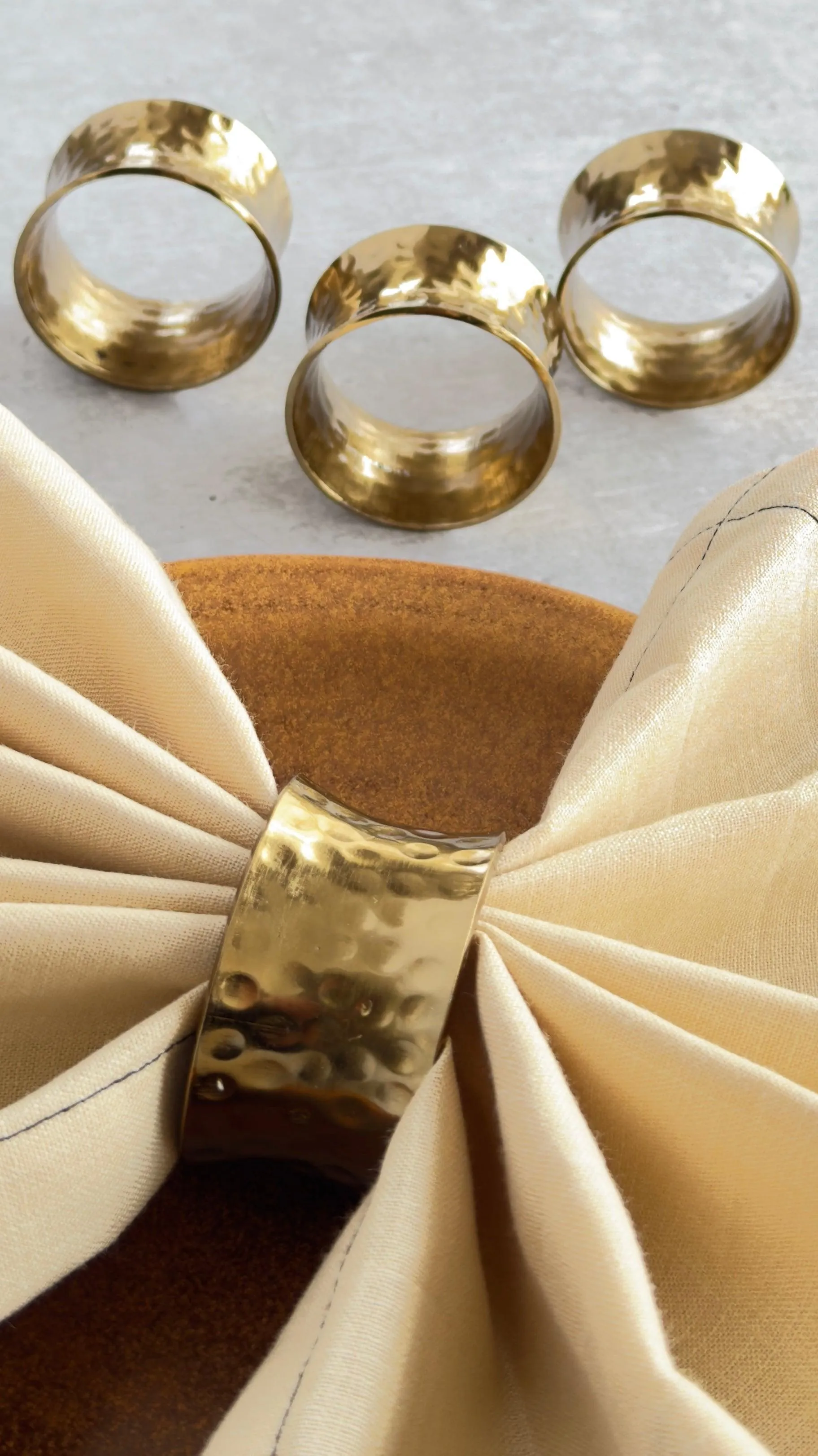 Napkin Ring (Cylindrical Hammered) - Set of 4