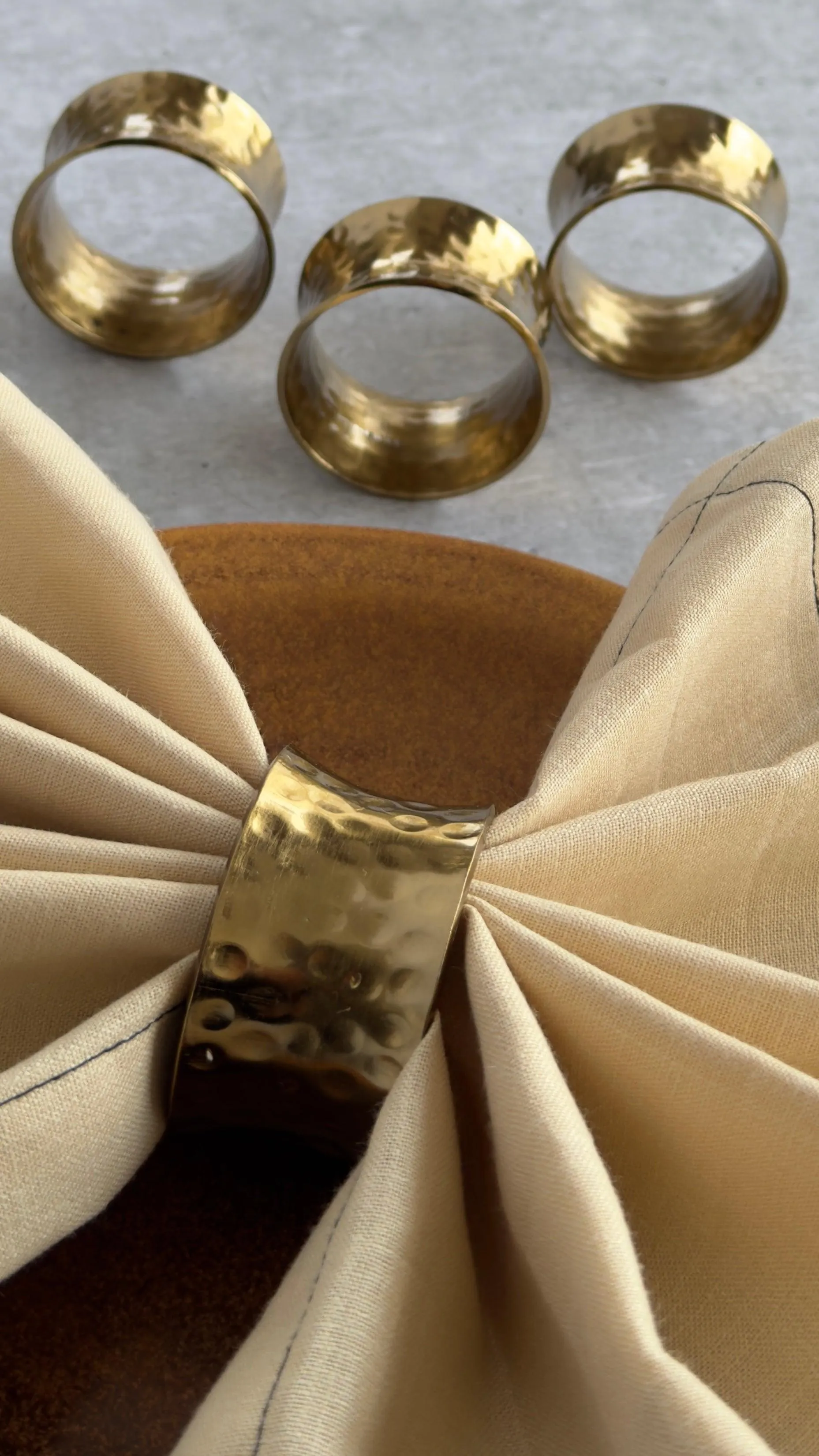 Napkin Ring (Cylindrical Hammered) - Set of 4