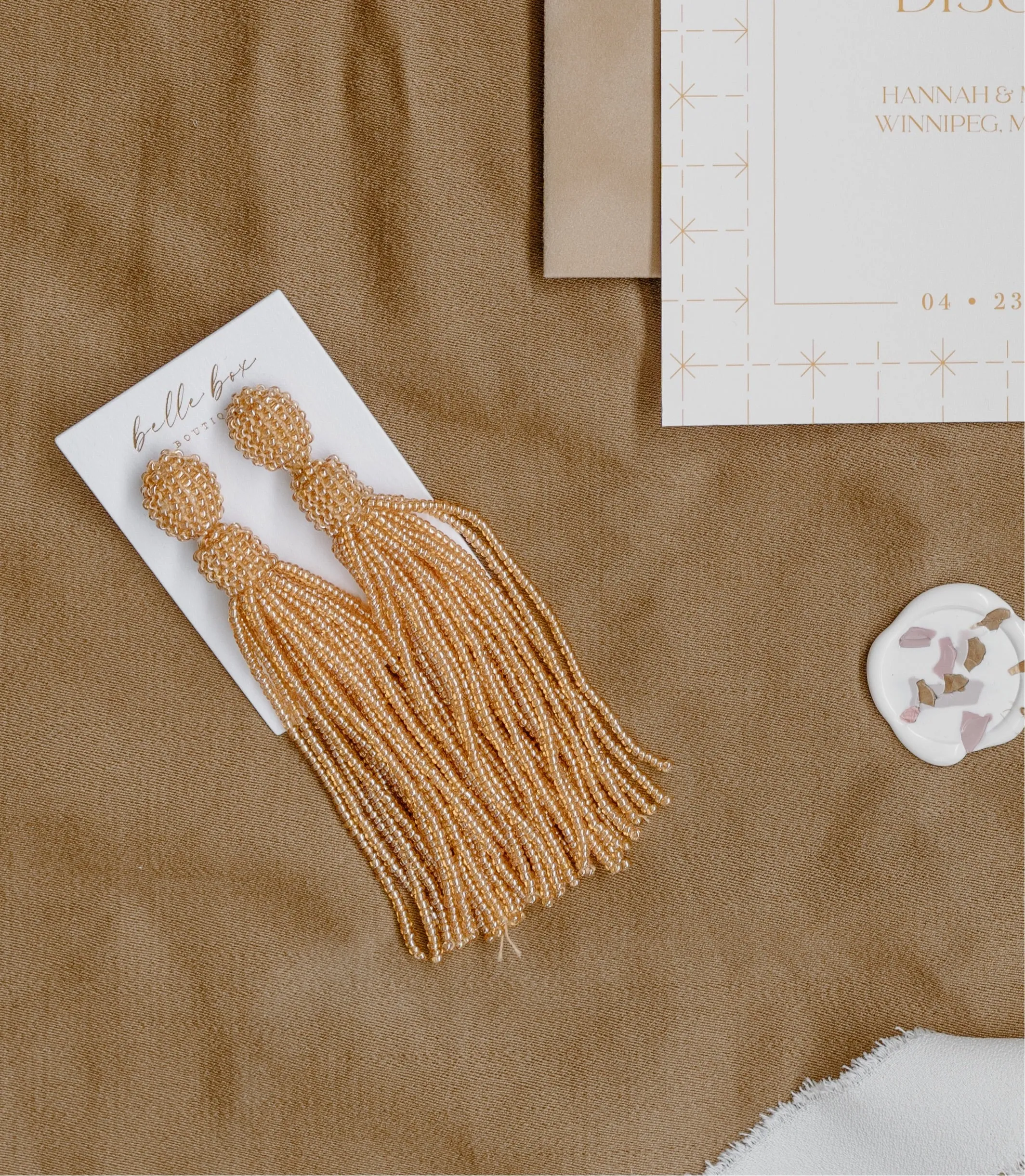 Nastasia Beaded Tassel Drop Earrings