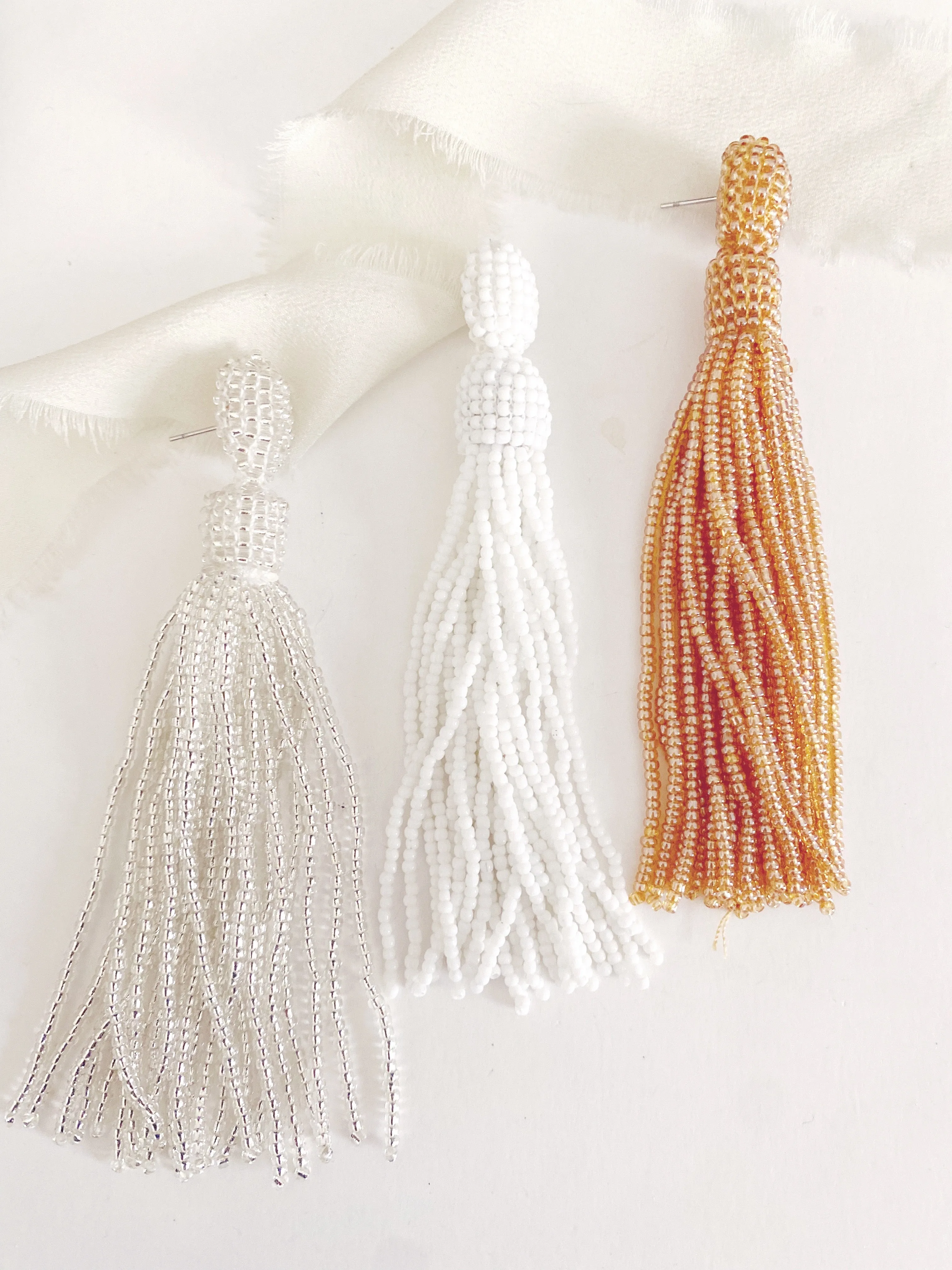Nastasia Beaded Tassel Drop Earrings