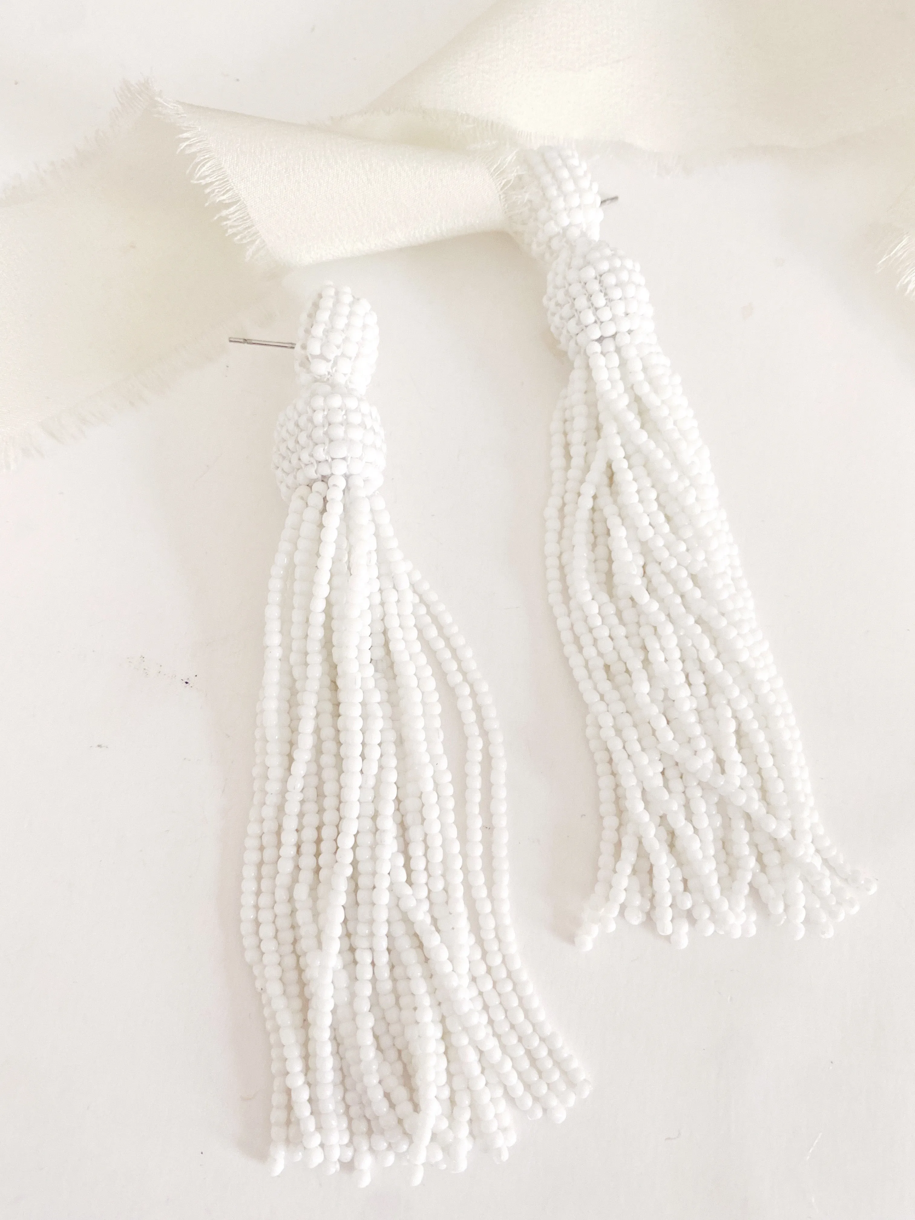 Nastasia Beaded Tassel Drop Earrings