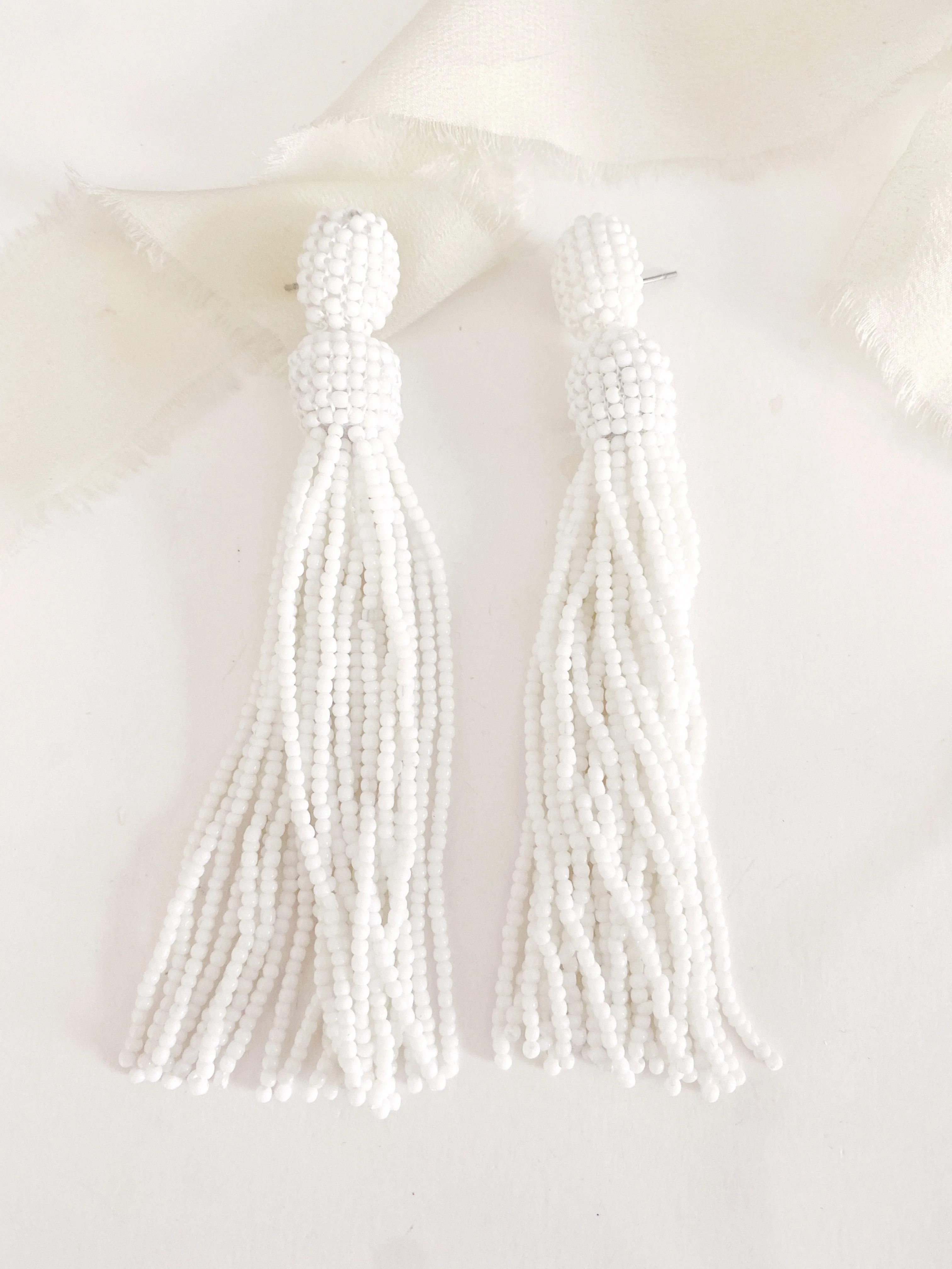 Nastasia Beaded Tassel Drop Earrings