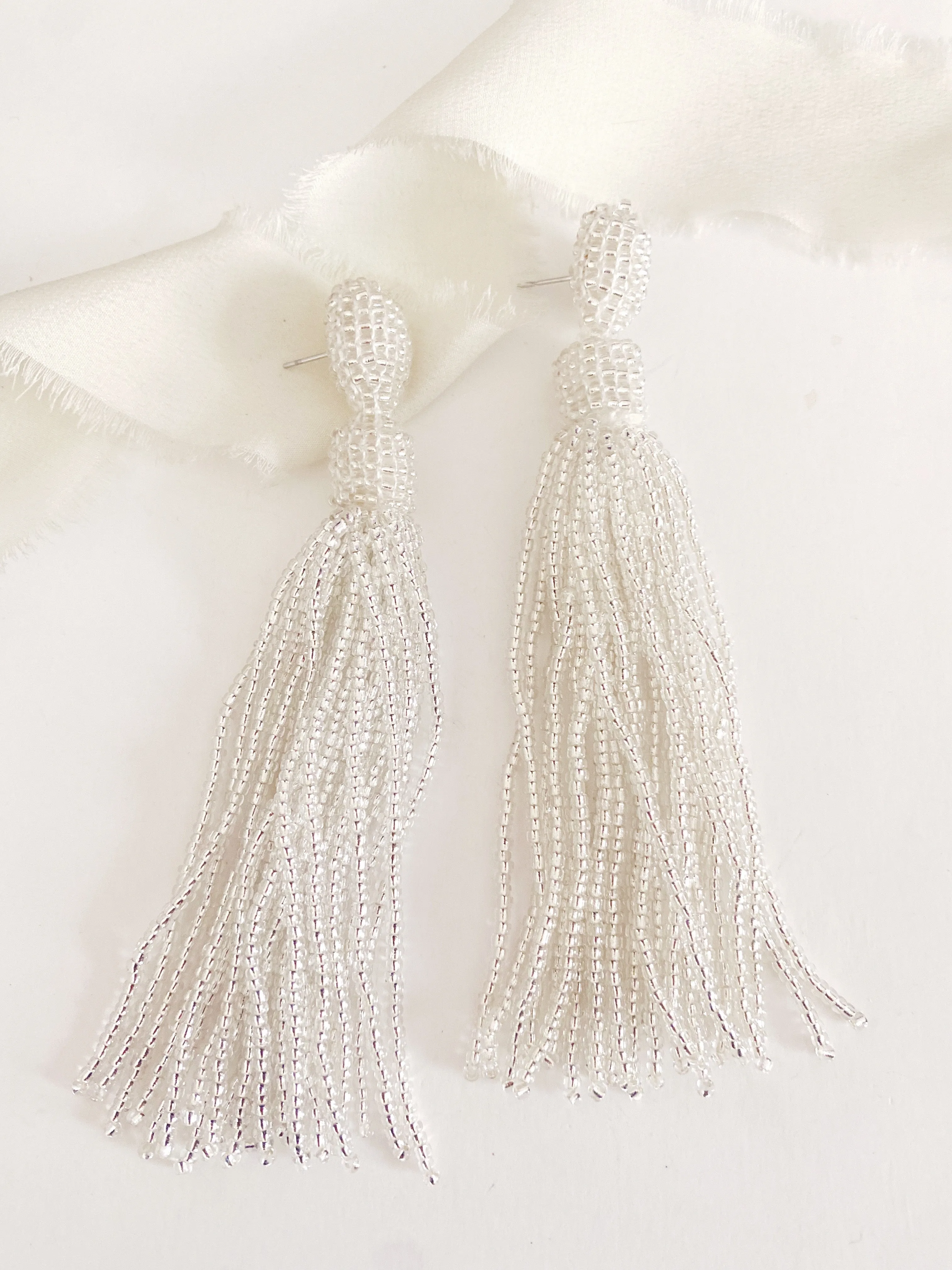 Nastasia Beaded Tassel Drop Earrings