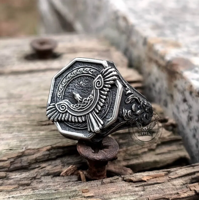 Norse Flying Eagle Stainless Steel Viking Ring