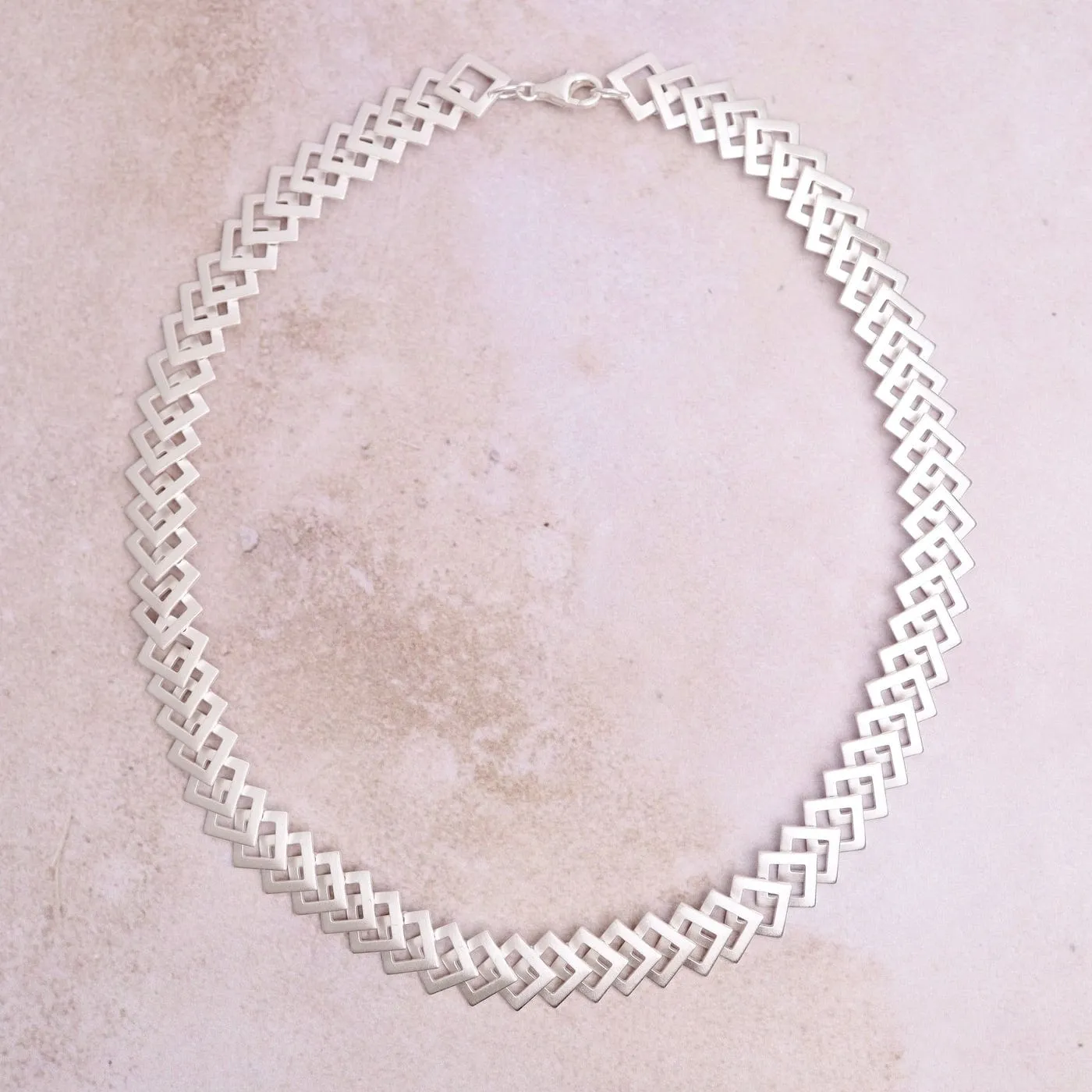 Open Diamond Link Necklace