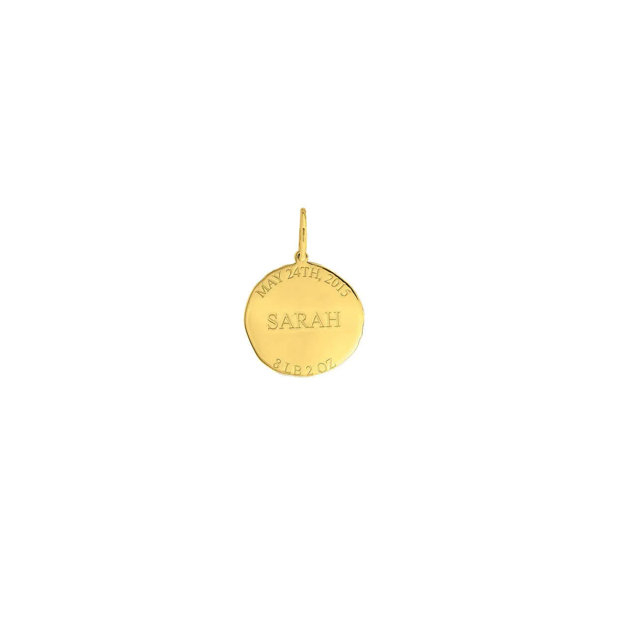 Organic 14K Gold Disc Engravable Charm