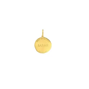 Organic 14K Gold Disc Engravable Charm