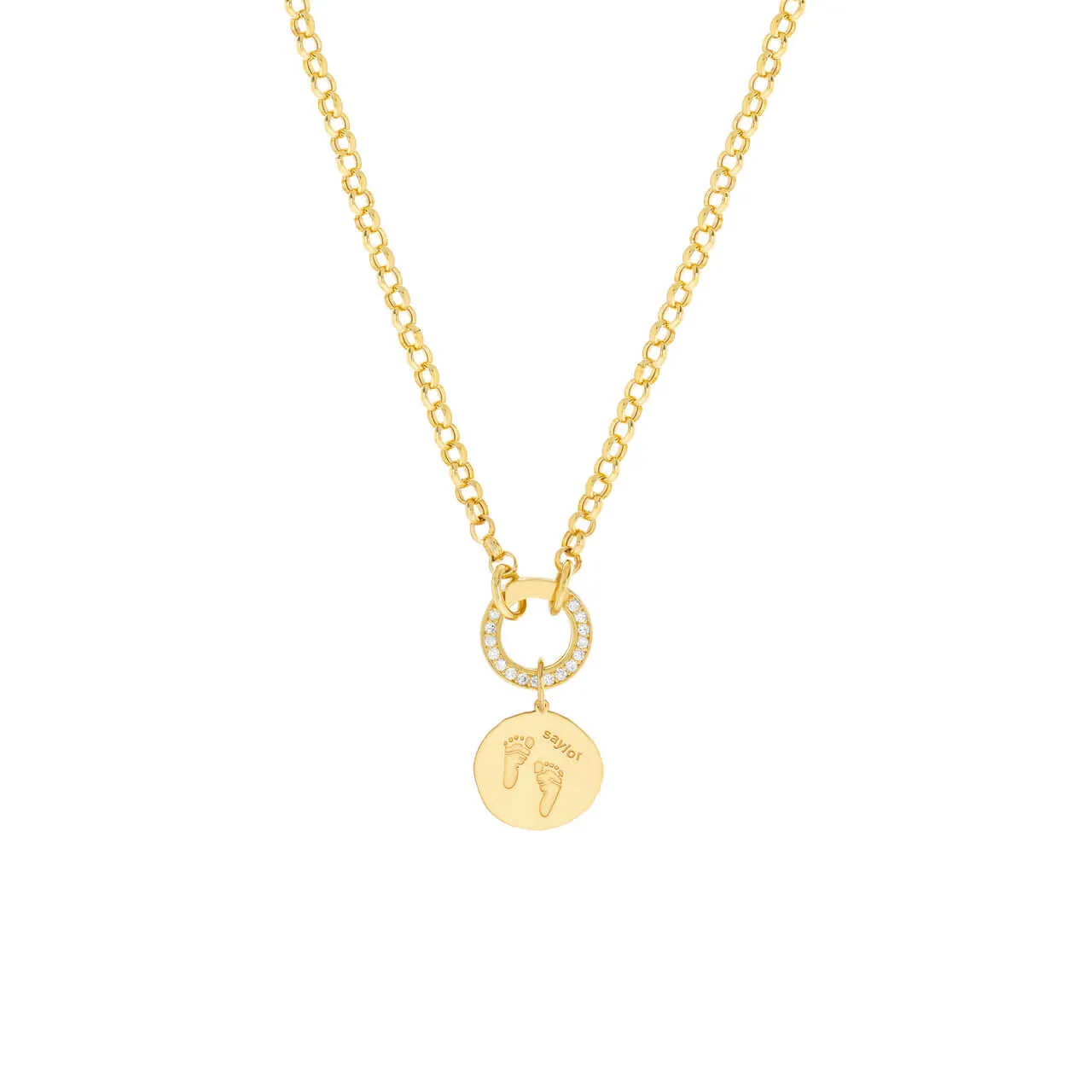 Organic 14K Gold Disc Engravable Charm