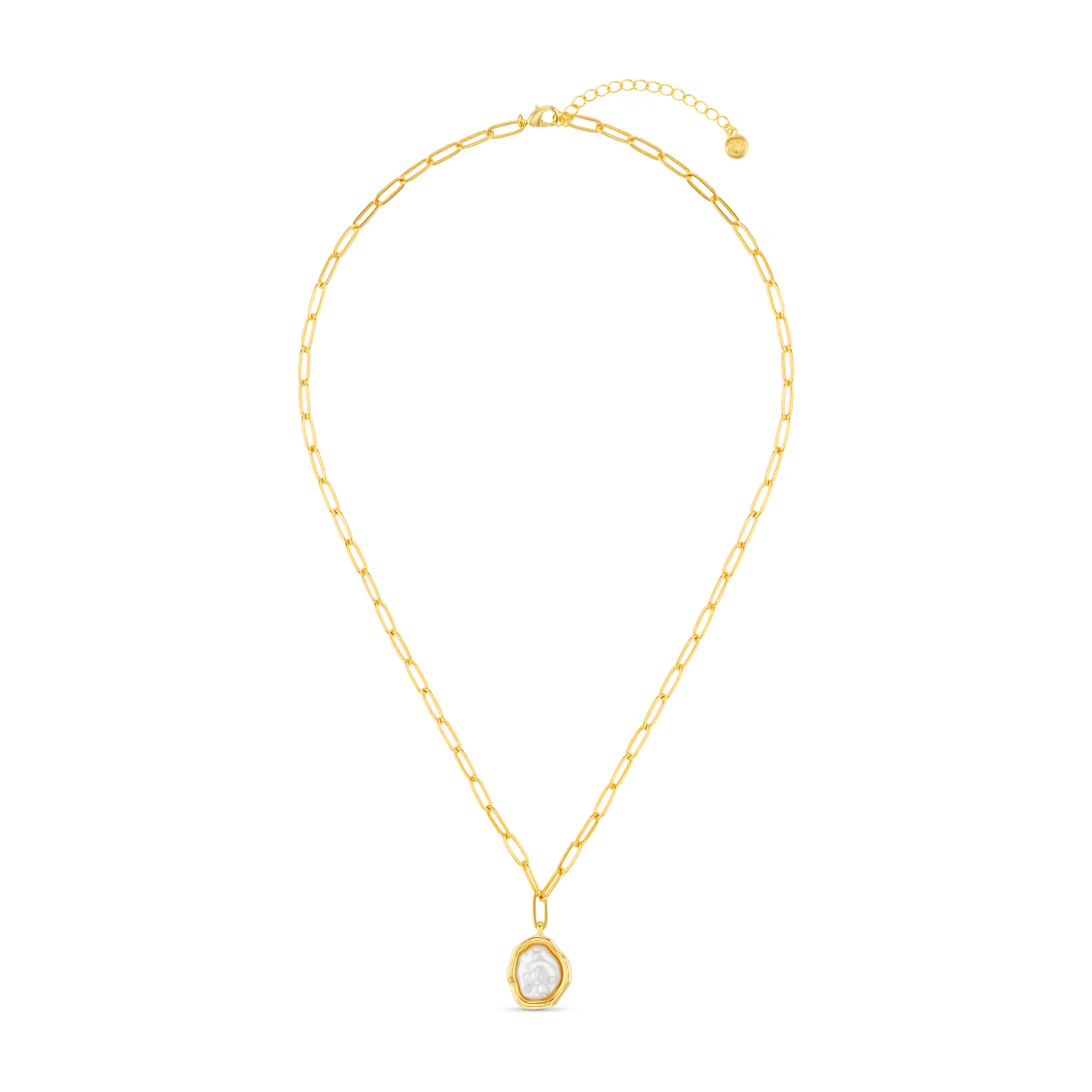 Organic Molten Pearl Pendant Necklace