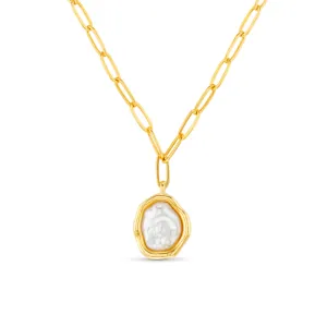 Organic Molten Pearl Pendant Necklace