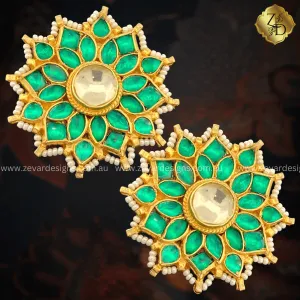 Pachi Kundan Studs - Green