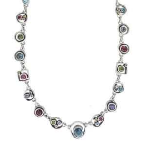 Patricia Locke Penny Arcade Teal Red Crystal Necklace