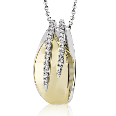 Pendant Necklace in 18k Gold with Diamonds LP2392 2T 18K X