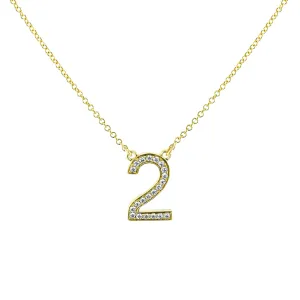 Personalized Number Pendant Necklace in 18k Gold with Diamonds NUMBER-1 WHITE 18K X WHITE