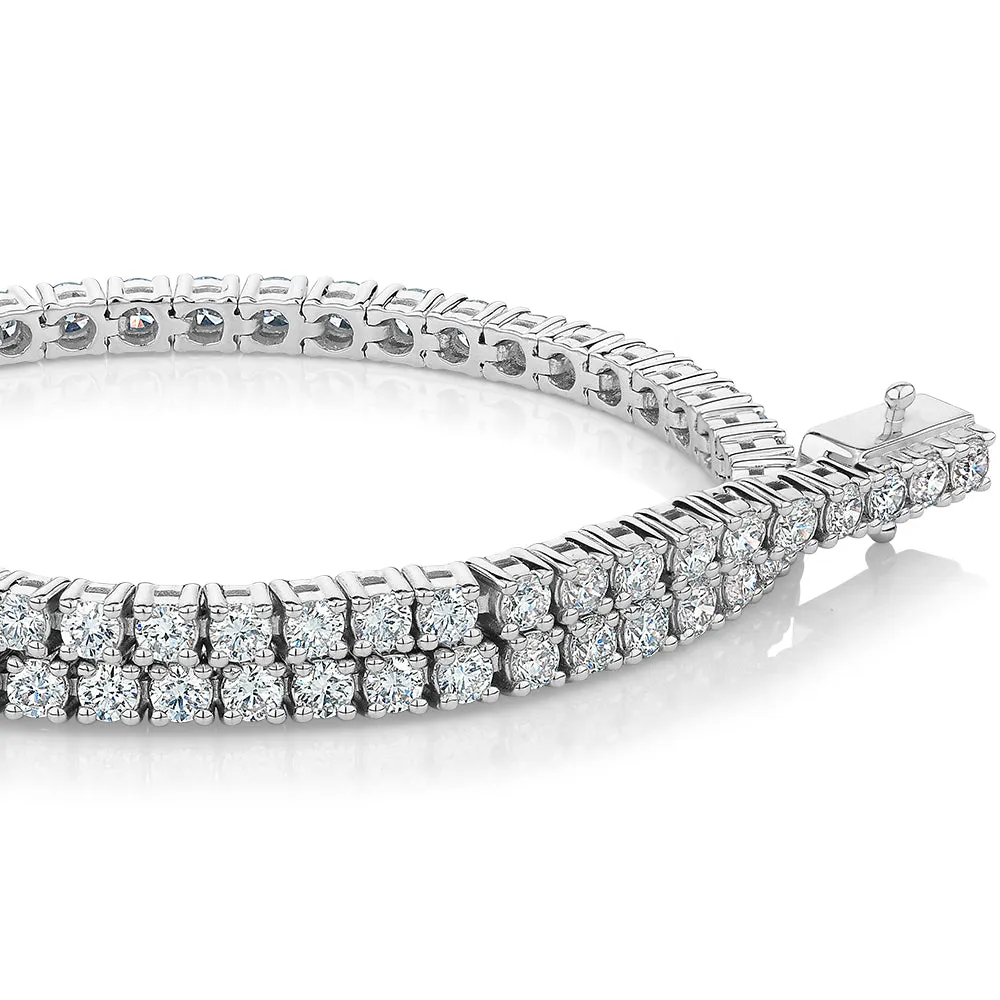 Premium Lab-Grown Diamond, 3 carat TW round brilliant tennis bracelet in 18 carat white gold