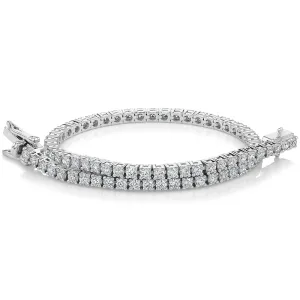 Premium Lab-Grown Diamond, 3 carat TW round brilliant tennis bracelet in 18 carat white gold