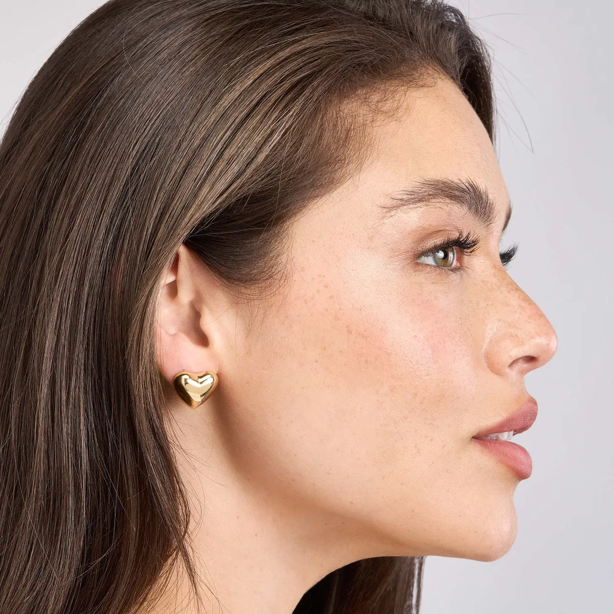 Puff Heart Polished Earrings