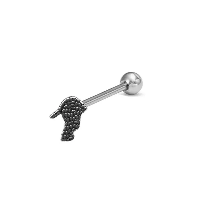 Punk Skull Head Stainless Steel Tongue Ring