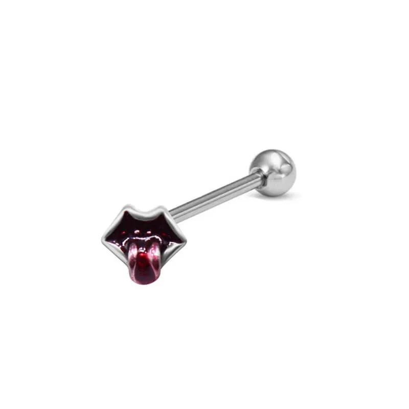 Punk Skull Head Stainless Steel Tongue Ring
