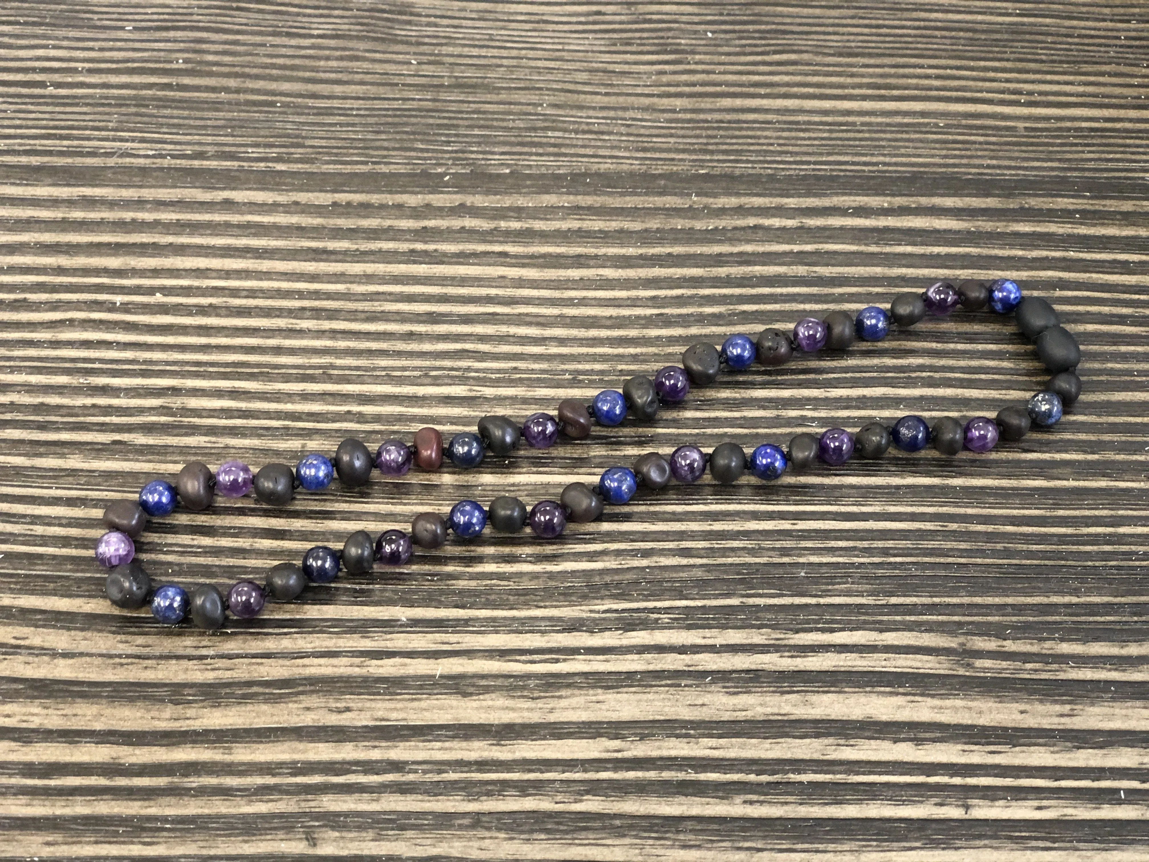 Raw Cherry Baltic Amber Necklace 16 17 19 22 Lapis Amethyst